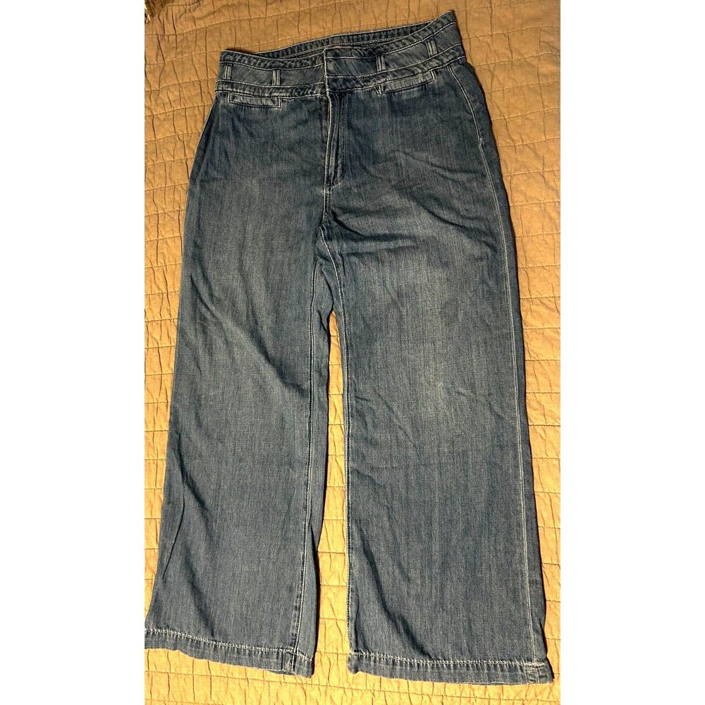 PAIGE Anessa Women's Wide Leg Jeans - Light Blue (Suki Distressed) - Picture 2 of 9